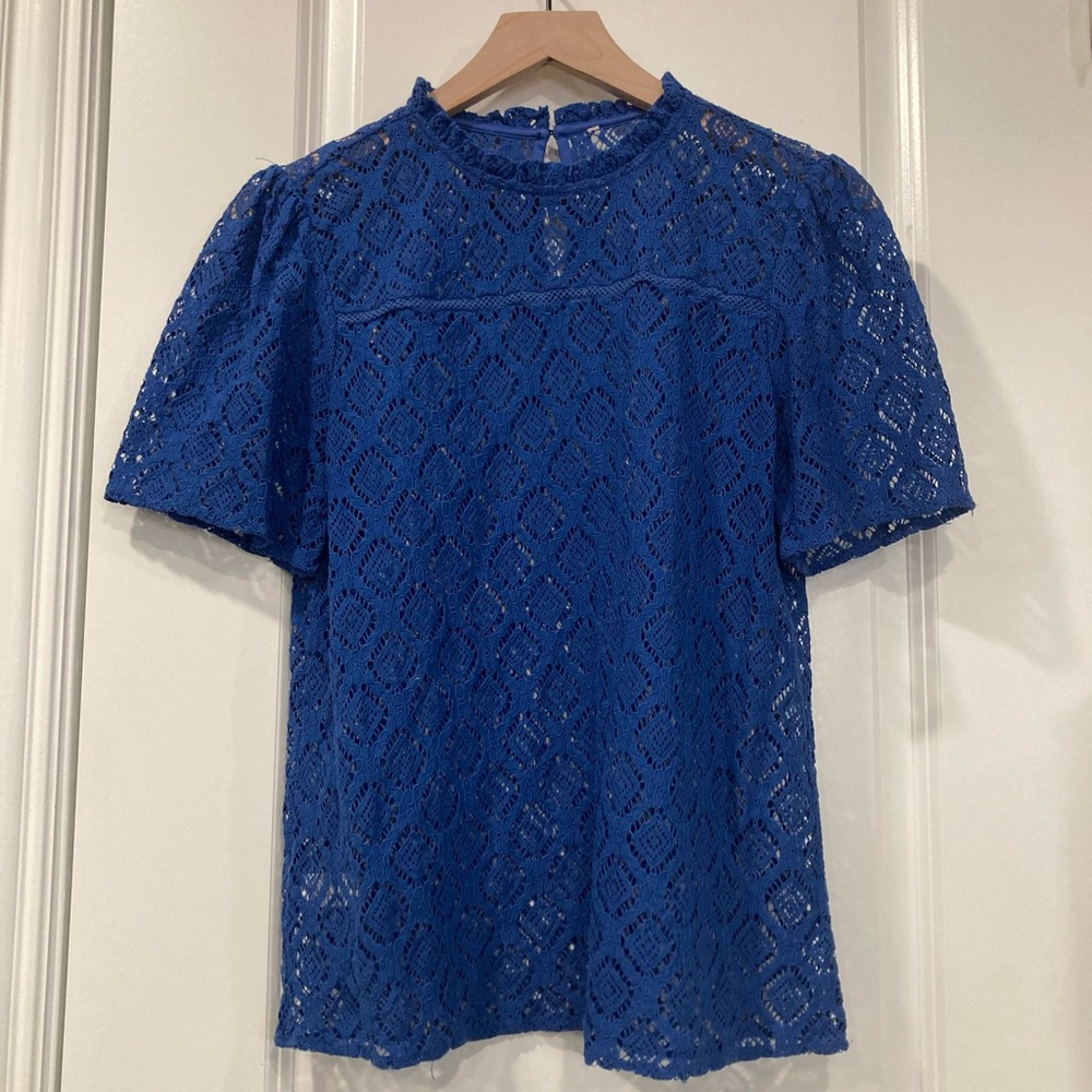 Forever 21 Blue Crochet Blouse
